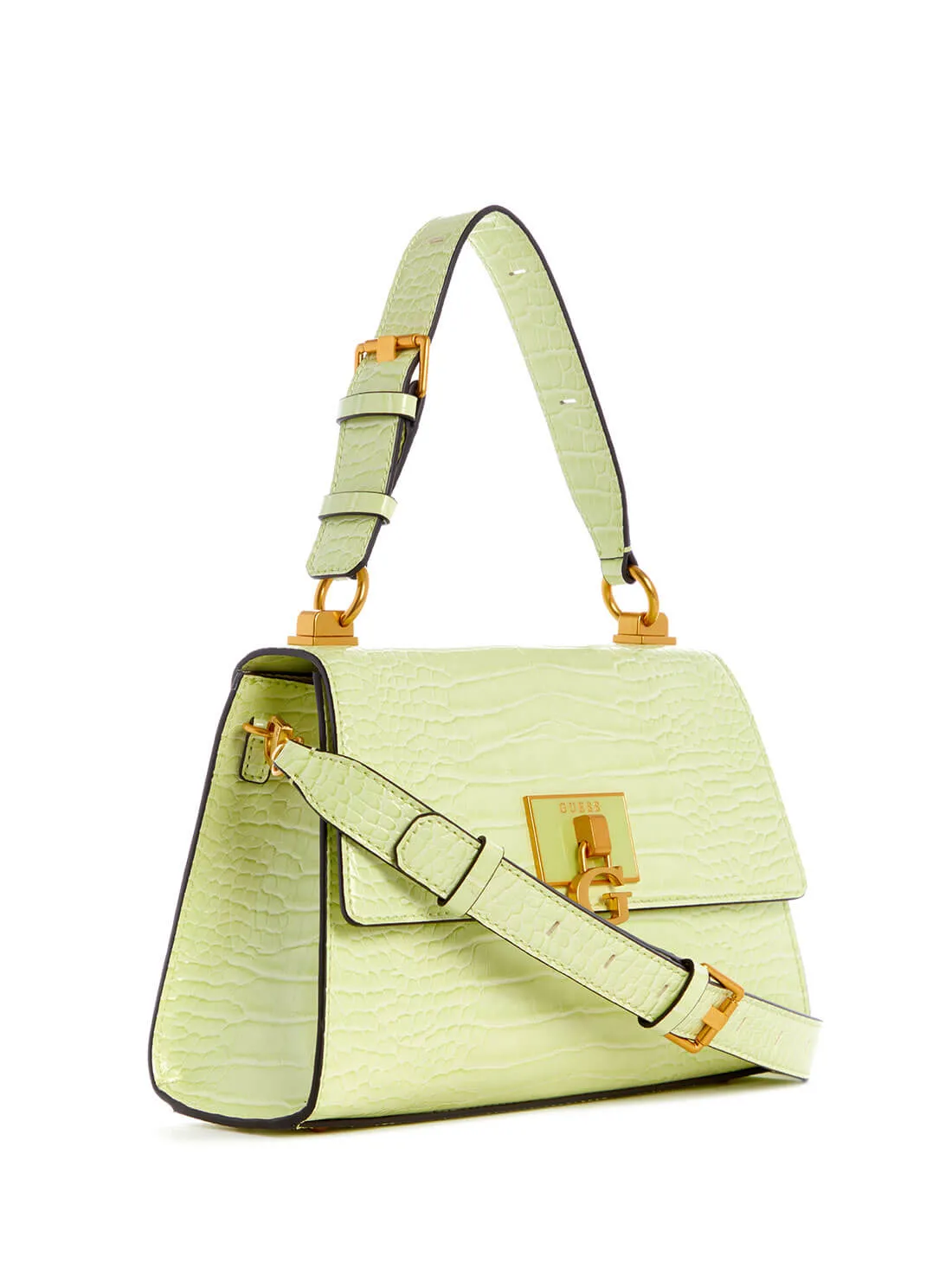 Green Croc Stephi Top Handle Satchel