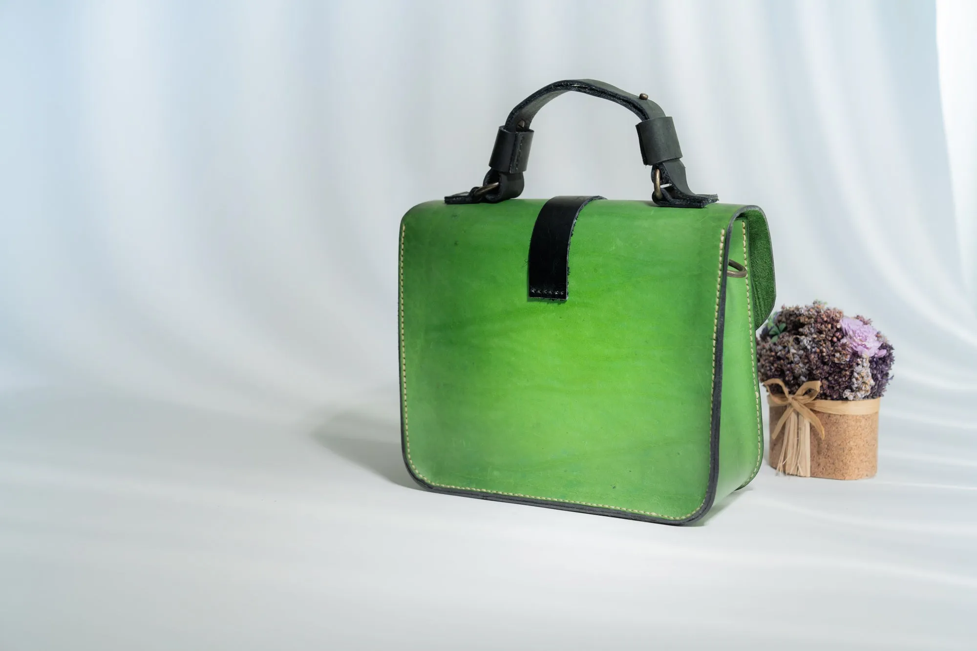 Green Handbag Set Hand Crafted