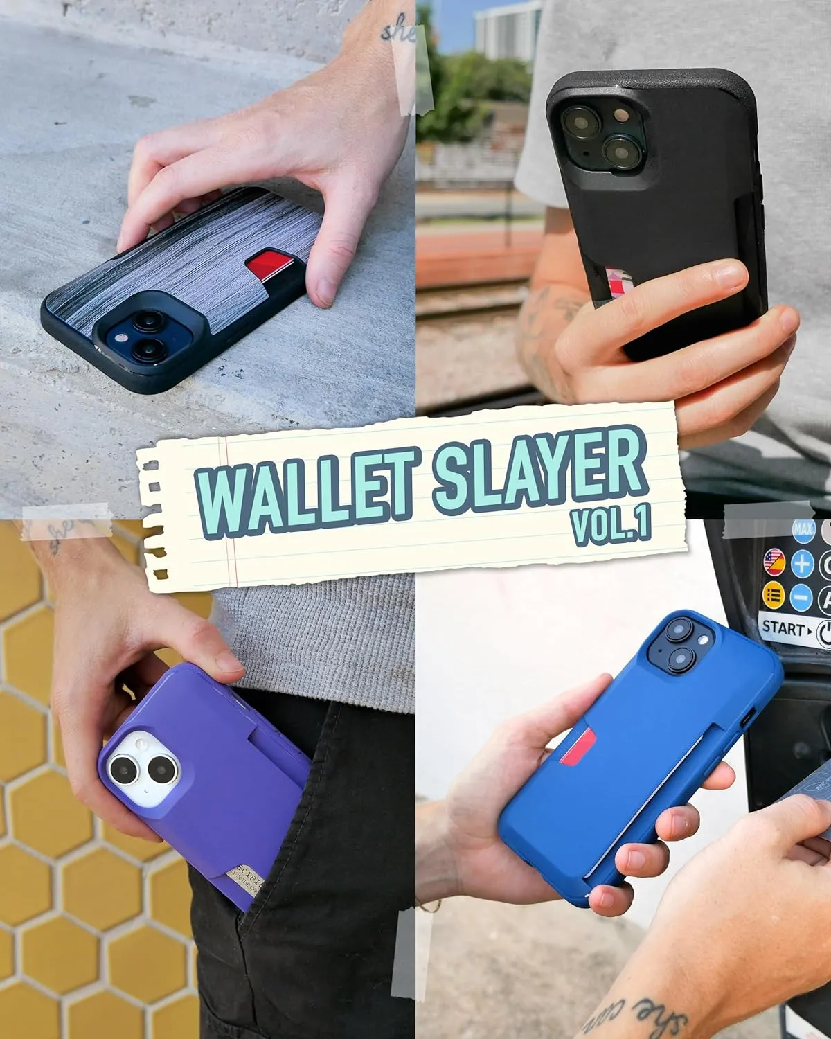 iPhone 15 Wallet Case Wallet Slayer Credit Card Holder Cover