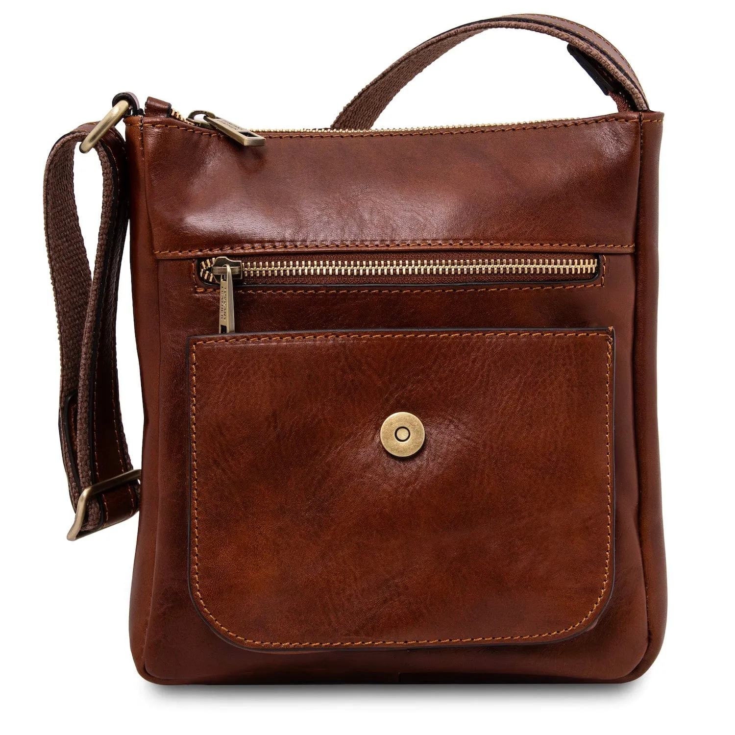 Jimmy - Leather crossbody bag for men with front pocket | TL141407