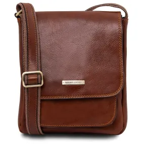 Jimmy - Leather crossbody bag for men with front pocket | TL141407