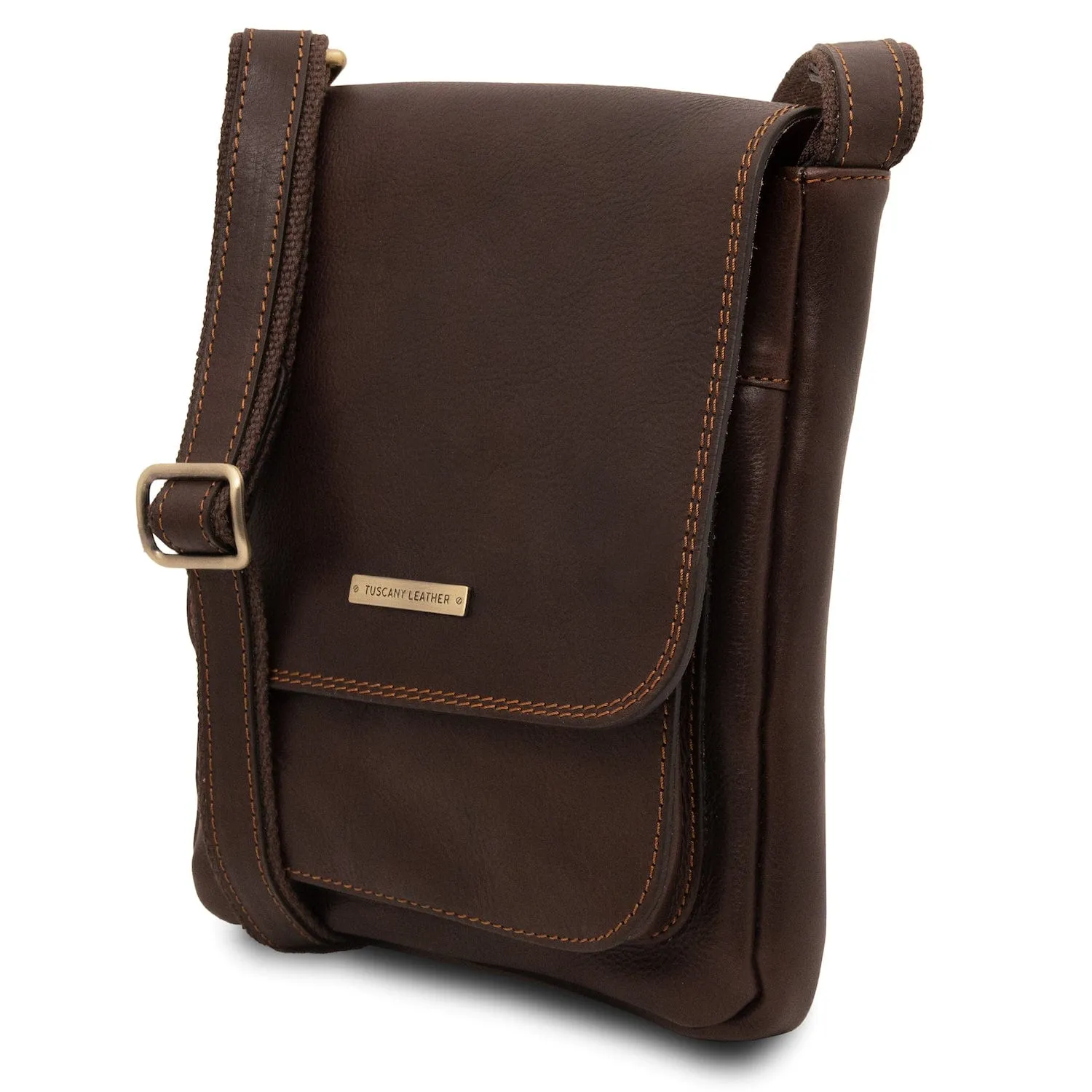 Jimmy - Leather crossbody bag for men with front pocket | TL141407