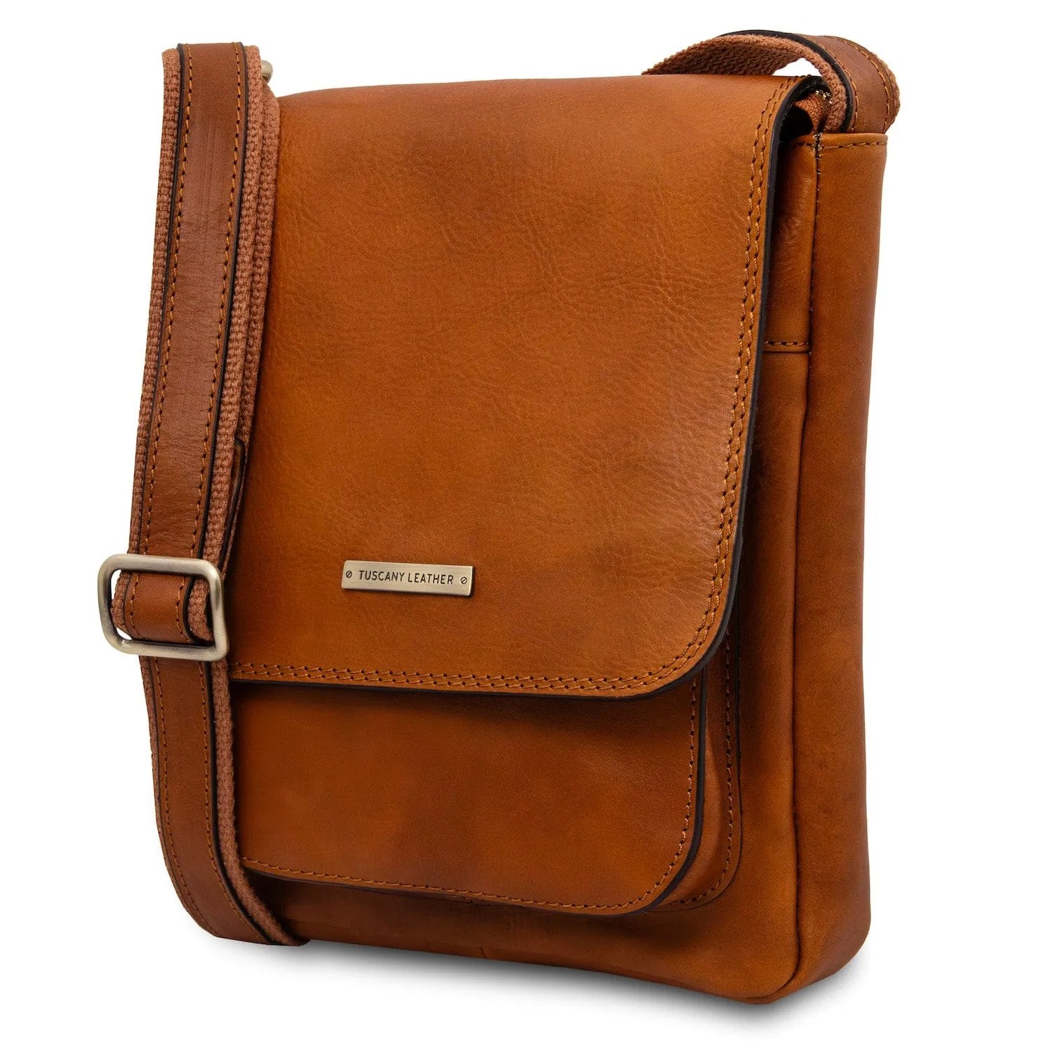 Jimmy - Leather crossbody bag for men with front pocket | TL141407