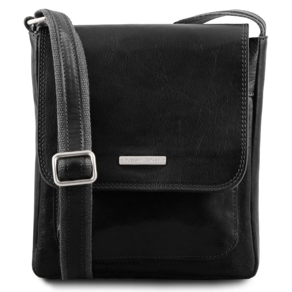 Jimmy - Leather crossbody bag for men with front pocket | TL141407