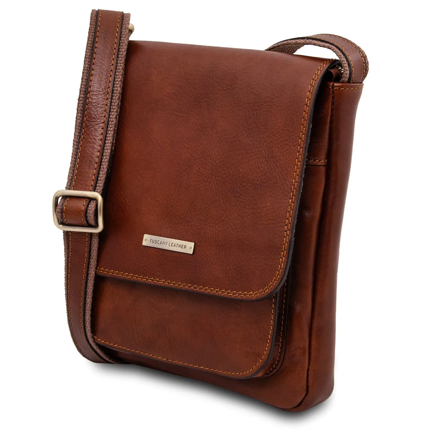 Jimmy - Leather crossbody bag for men with front pocket | TL141407