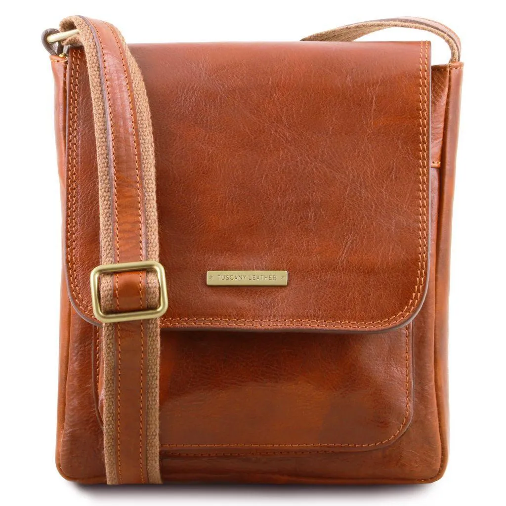 Jimmy - Leather crossbody bag for men with front pocket | TL141407