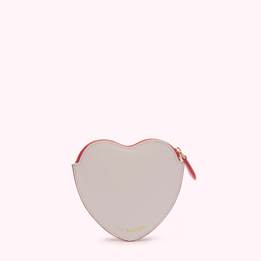 LULU RED STUDDED HEART COIN PURSE