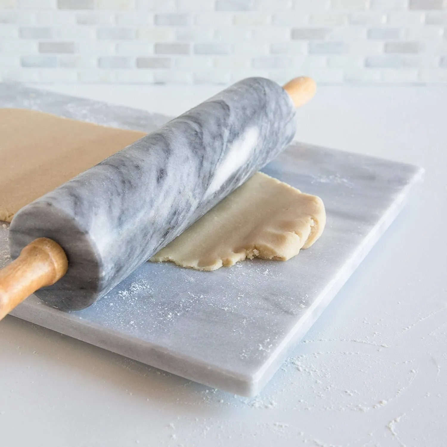 Marble Rolling Pin /Wood Handle