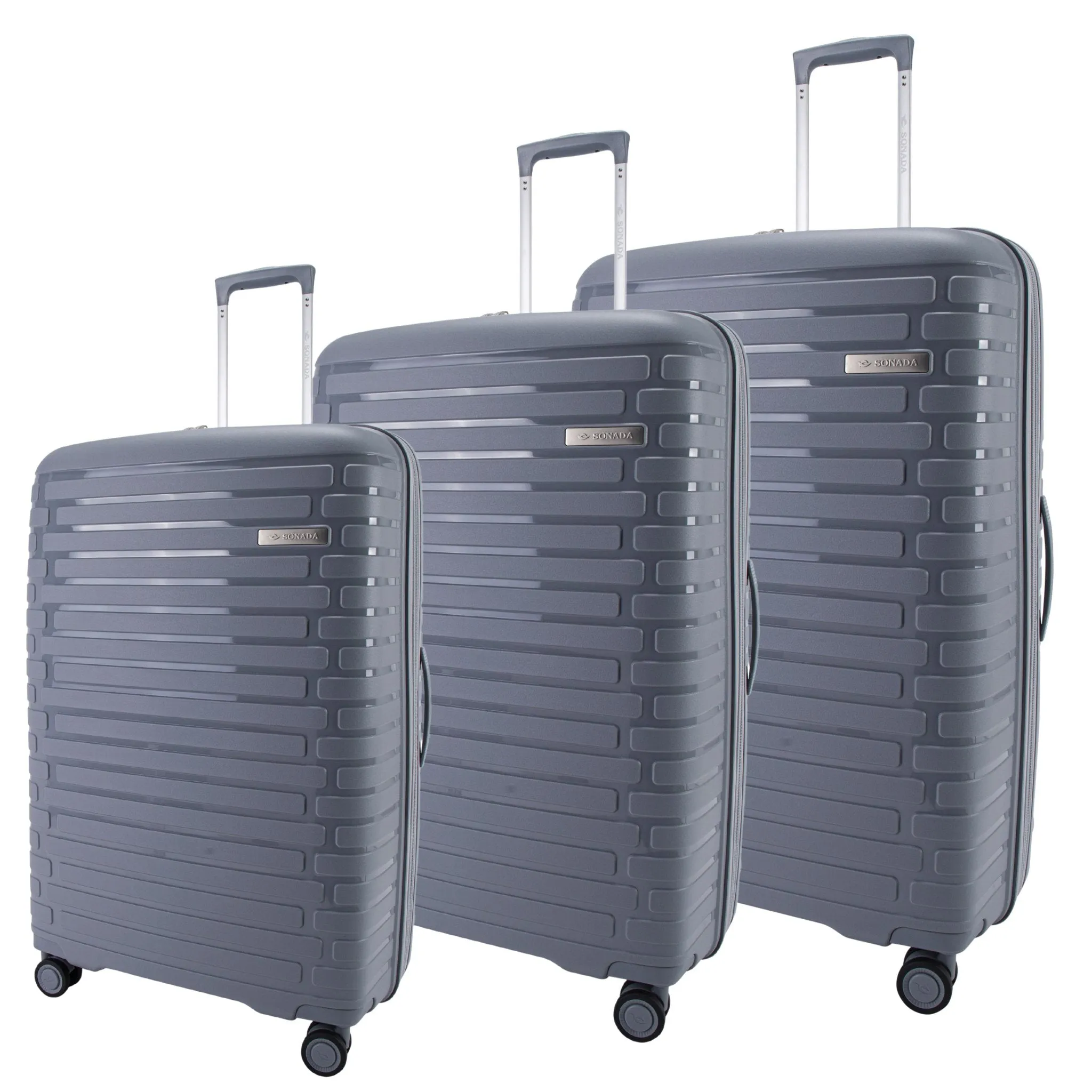 Meteor Suitcases Set of 3   Beauty Case - Dark Grey