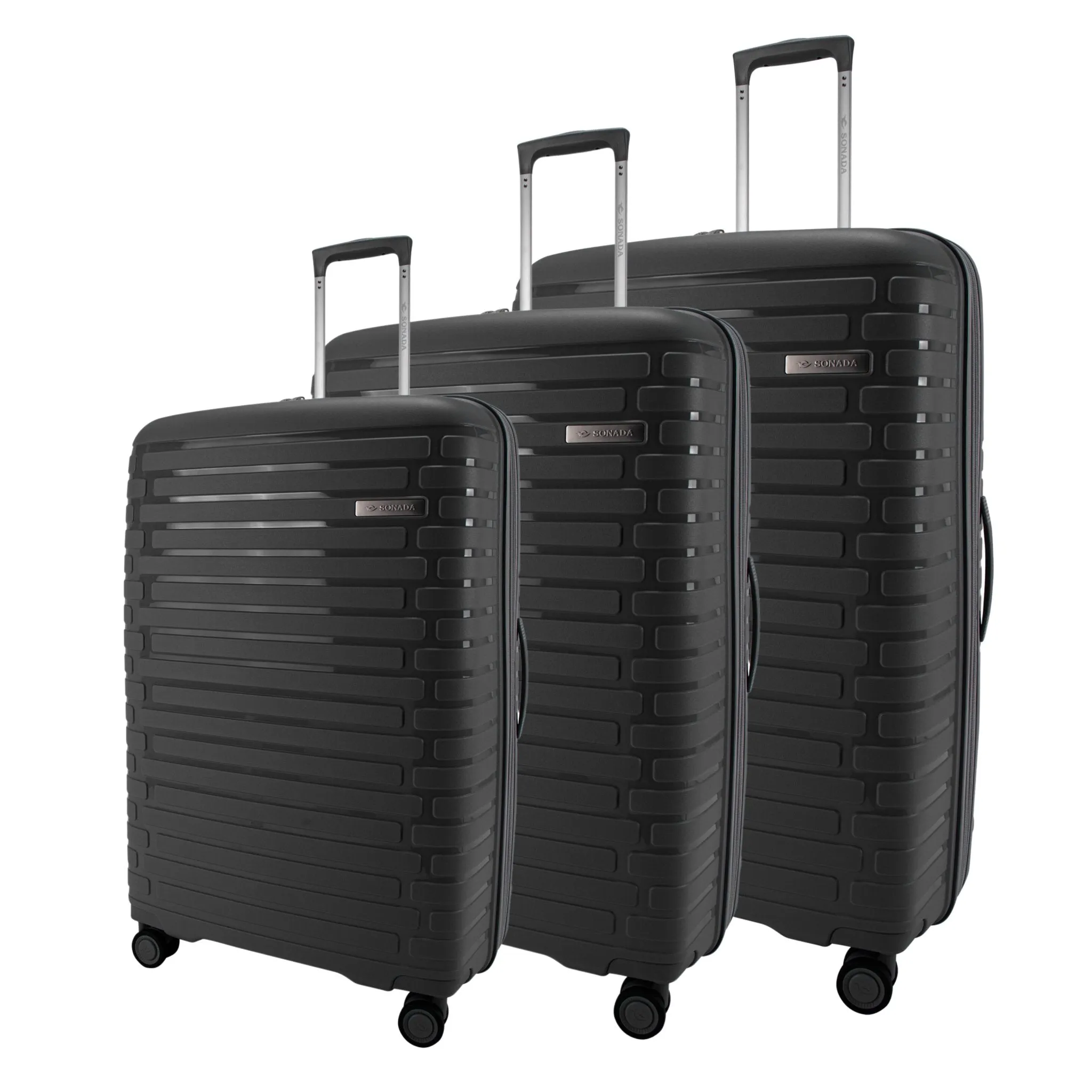 Meteor Suitcases Set of 3   Beauty Case - Dark Grey