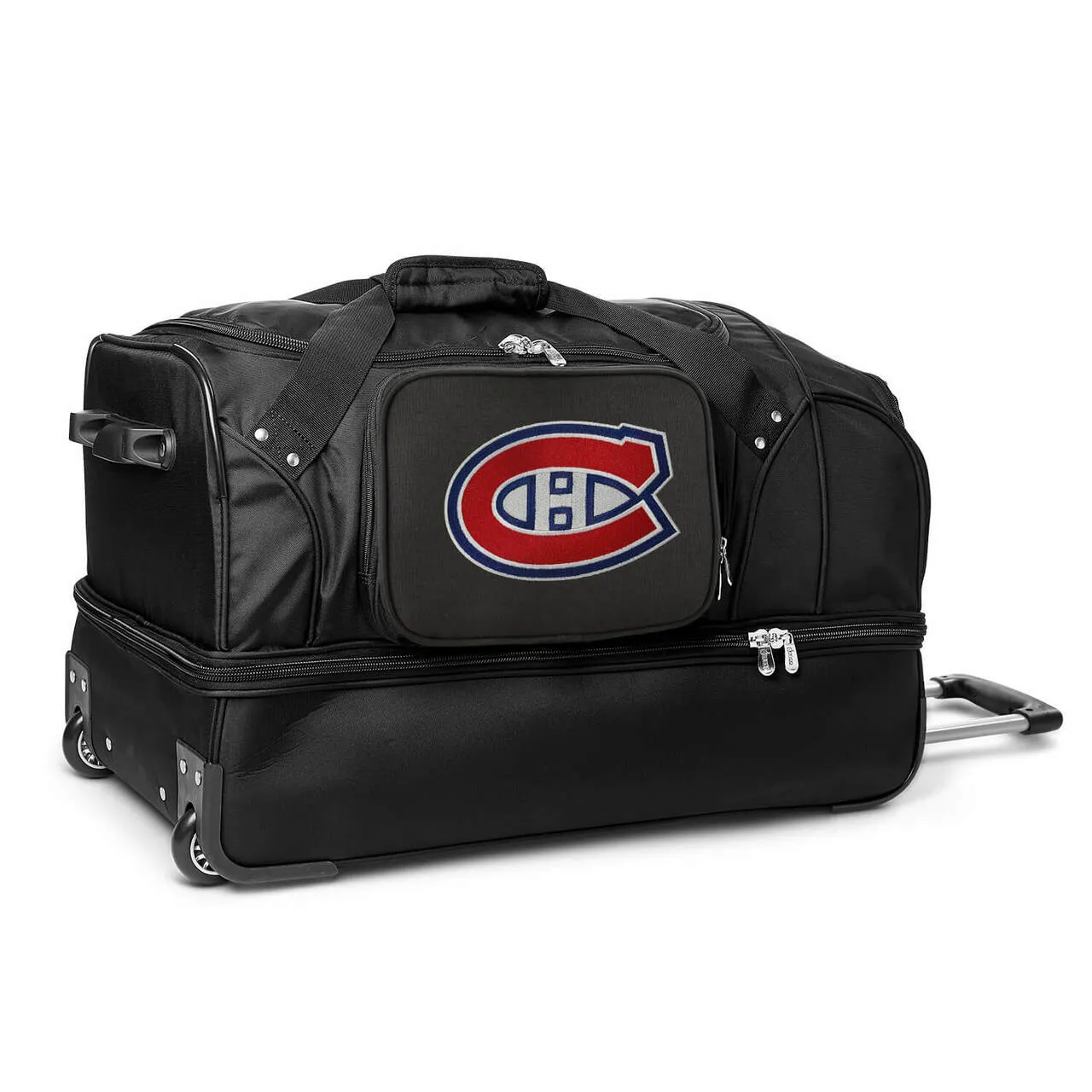 Montreal Canadiens 27" Black Rolling Drop Bottom Duffel