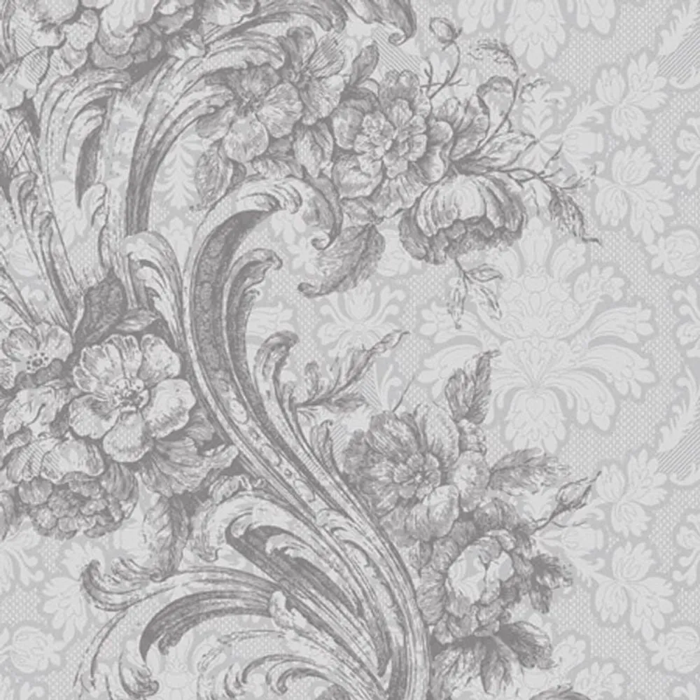 Napkin - Baroque Style Silver (Decoupage Napkin)