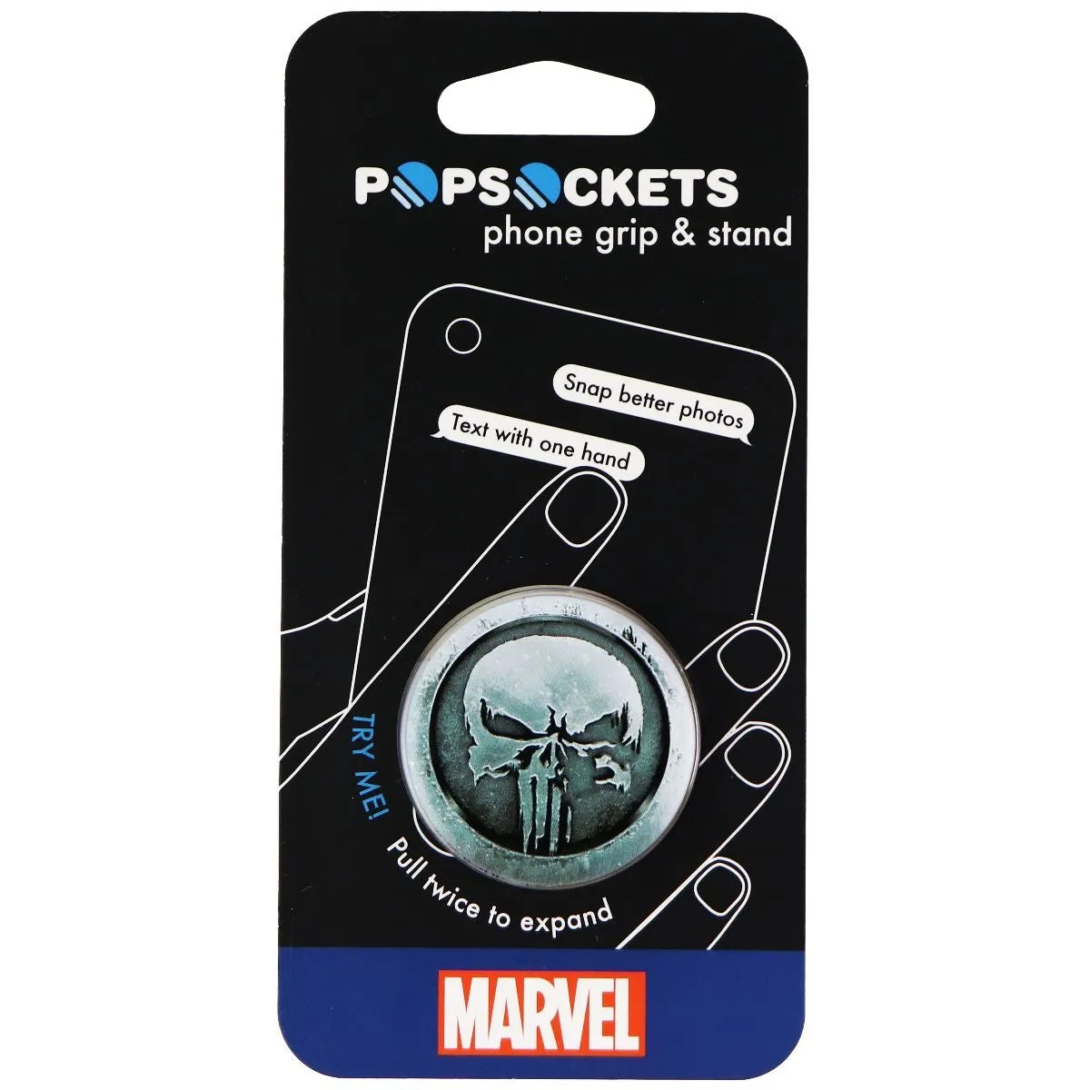 PopSockets Grip & Stand for Phones and Tablets - Marvel - Punisher MonoChrome