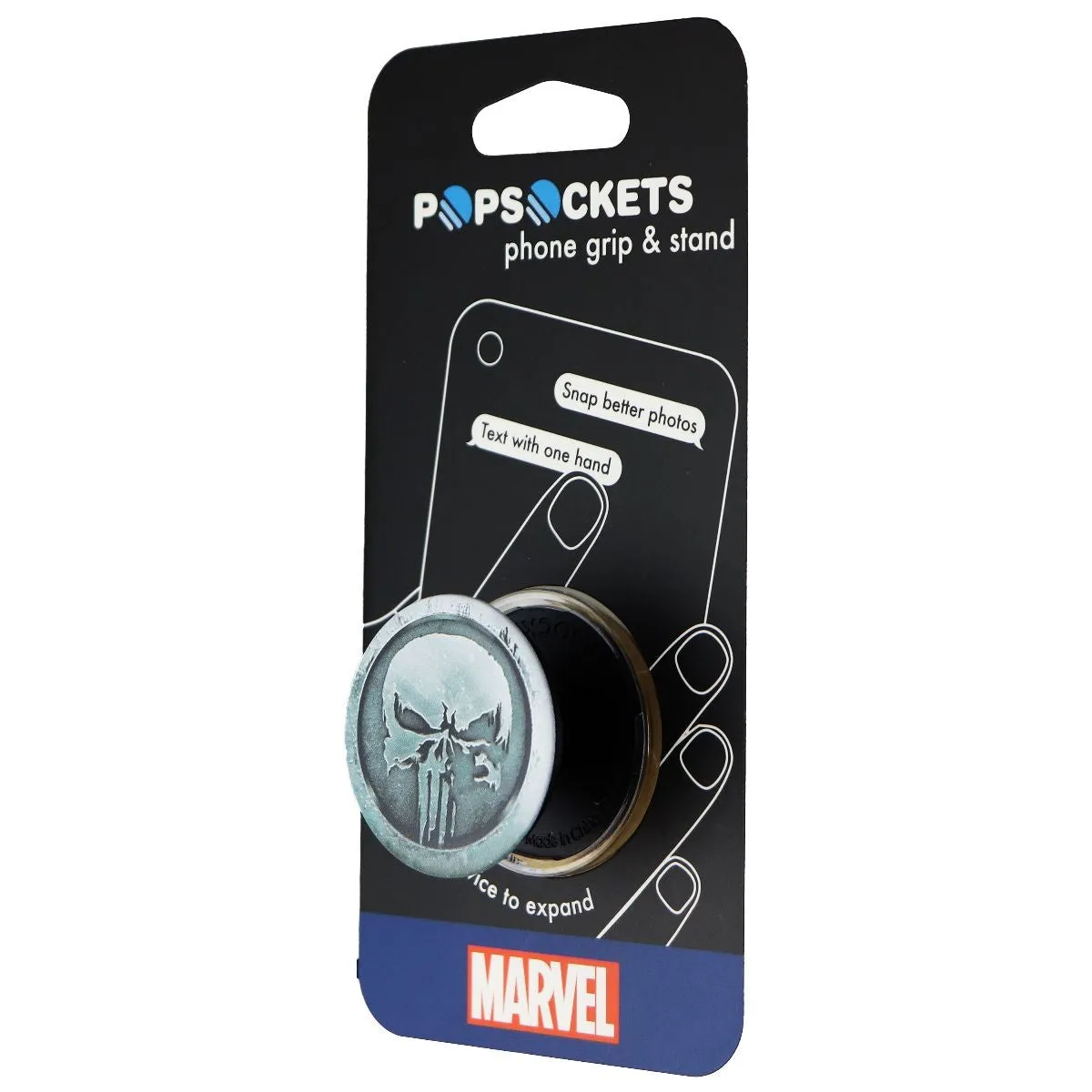 PopSockets Grip & Stand for Phones and Tablets - Marvel - Punisher MonoChrome