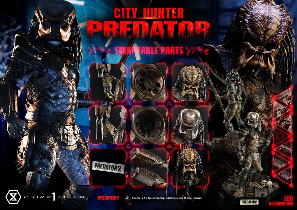 Predator 2 Museum Masterline Statue 1/3 City Hunter Predator 105 Cm