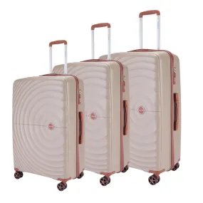 Prince Hardside Suitcase Set of 3-Champagne PR16709