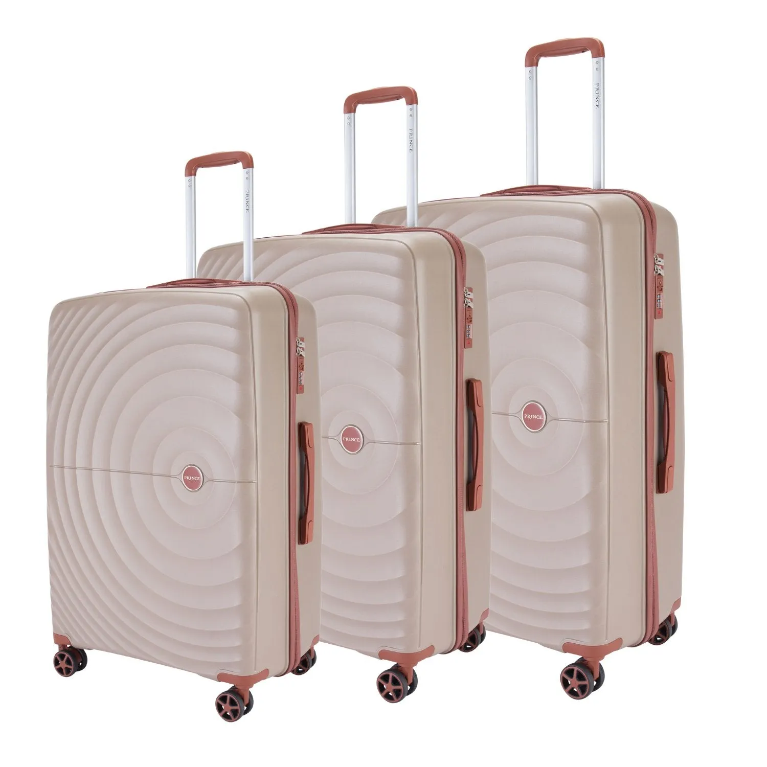 Prince Hardside Suitcase Set of 3-White PR16709