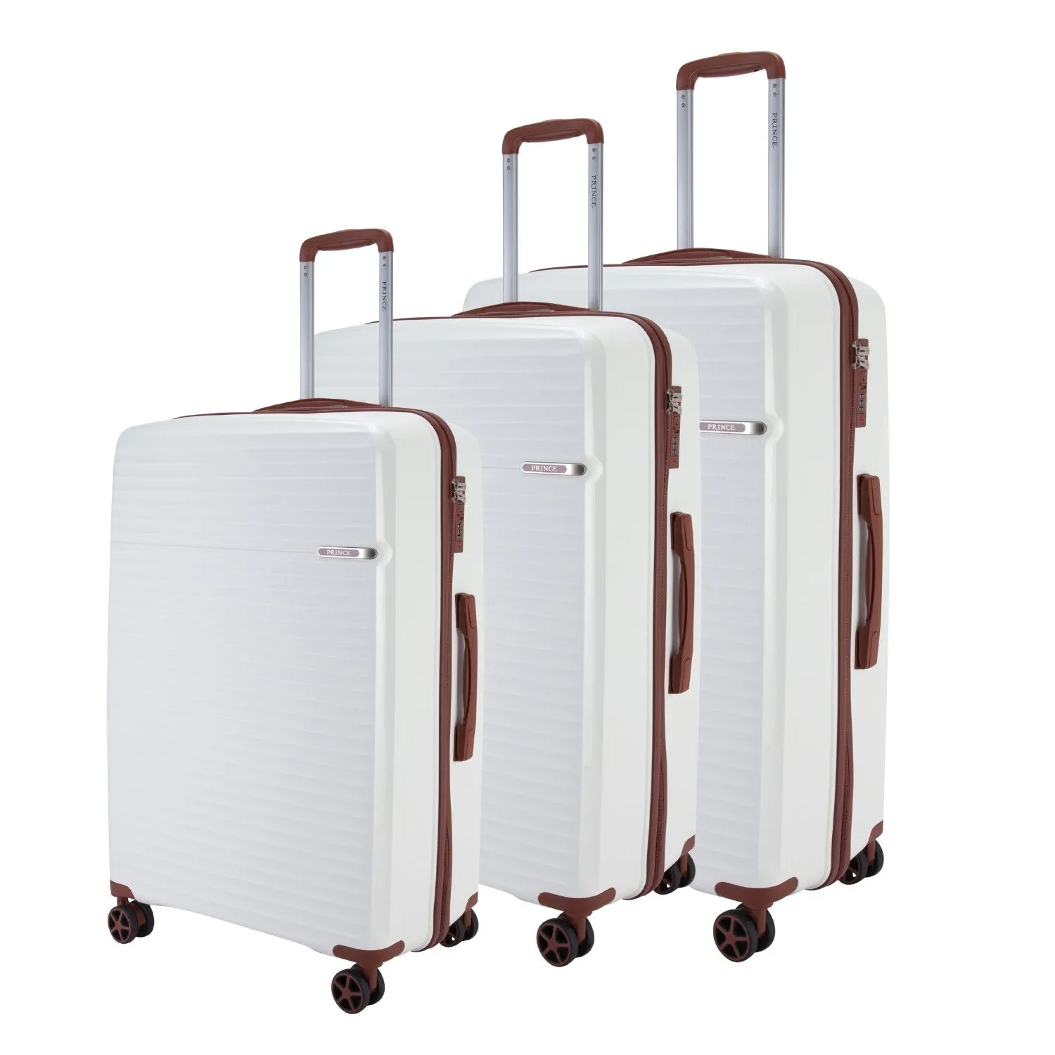 Prince Hardside Suitcase Set of 3-White PR16710