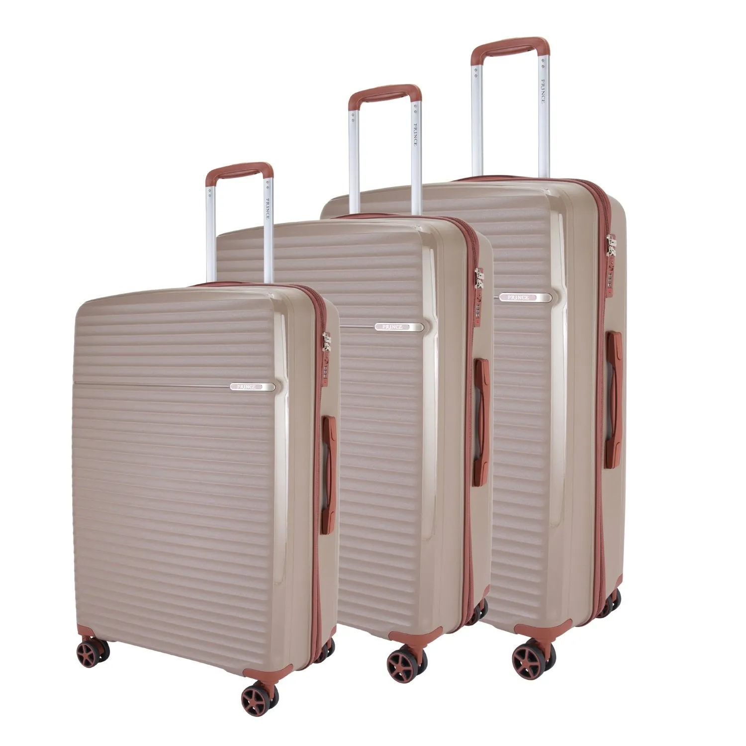 Prince Hardside Suitcase Set of 3-White PR16710