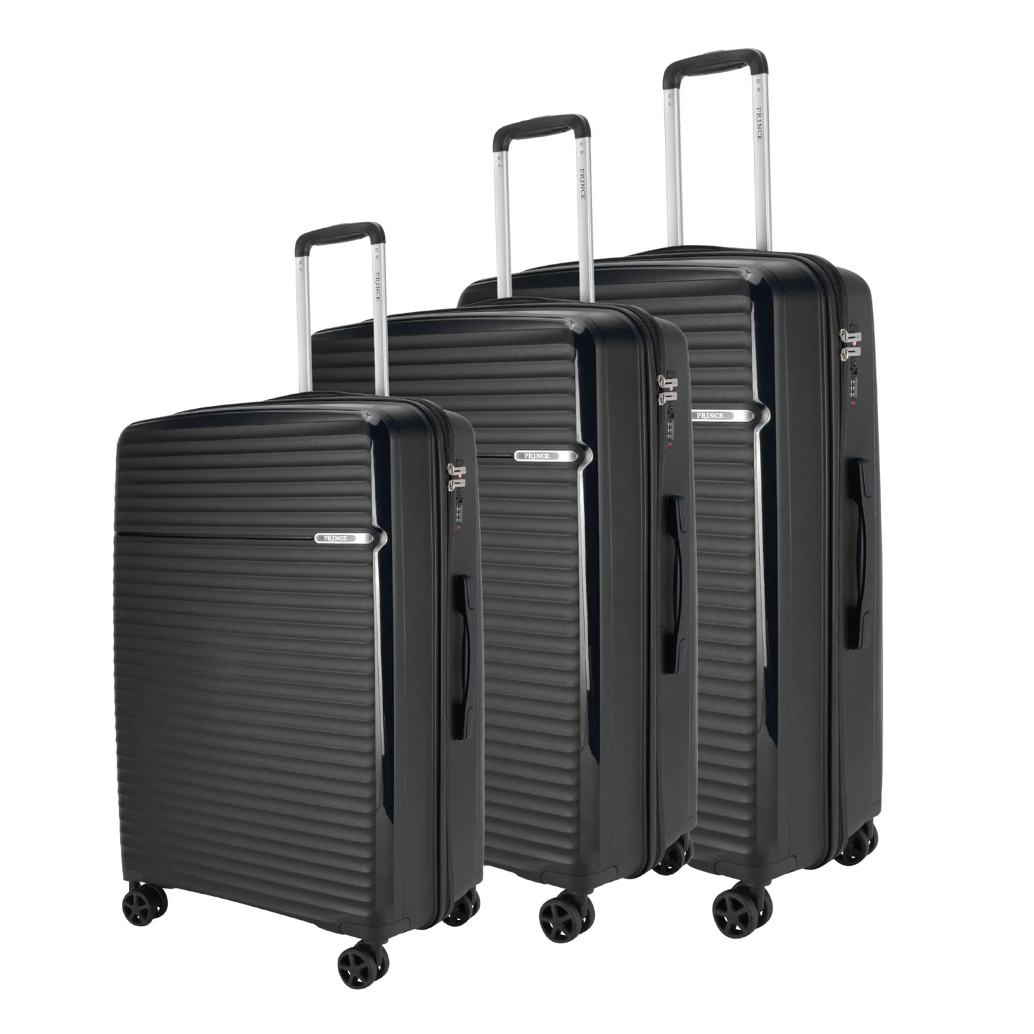 Prince Upright Suitcase Set of 3-Black PR16710