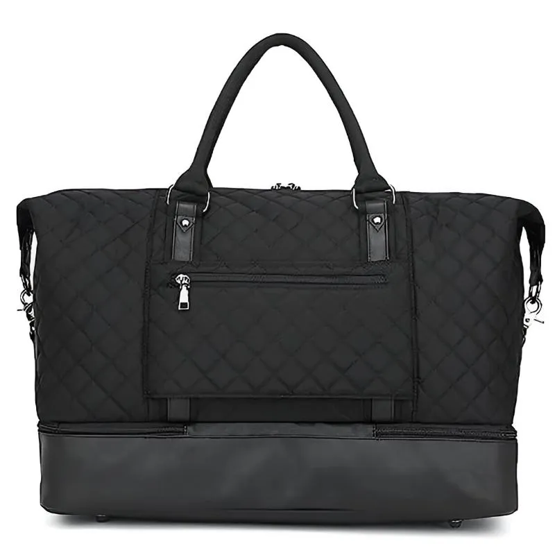 Quilted Zipper Duffle Bag