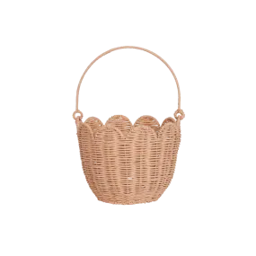 Rattan Tulip Carry Basket | Seashell Pink