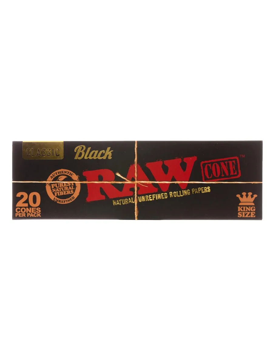 RAW Cone Classic King Size, Black - 20 Pack