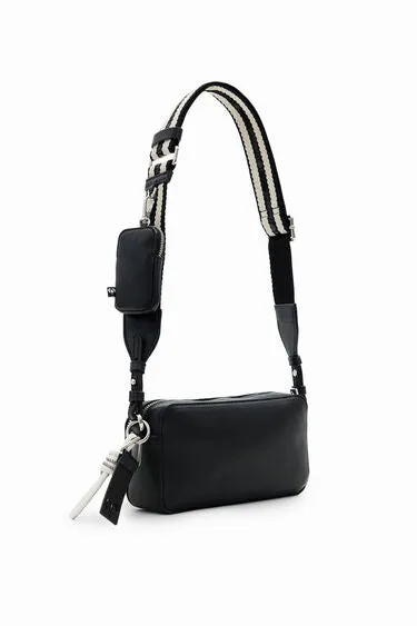 S Logo Crossbody Purse - Black