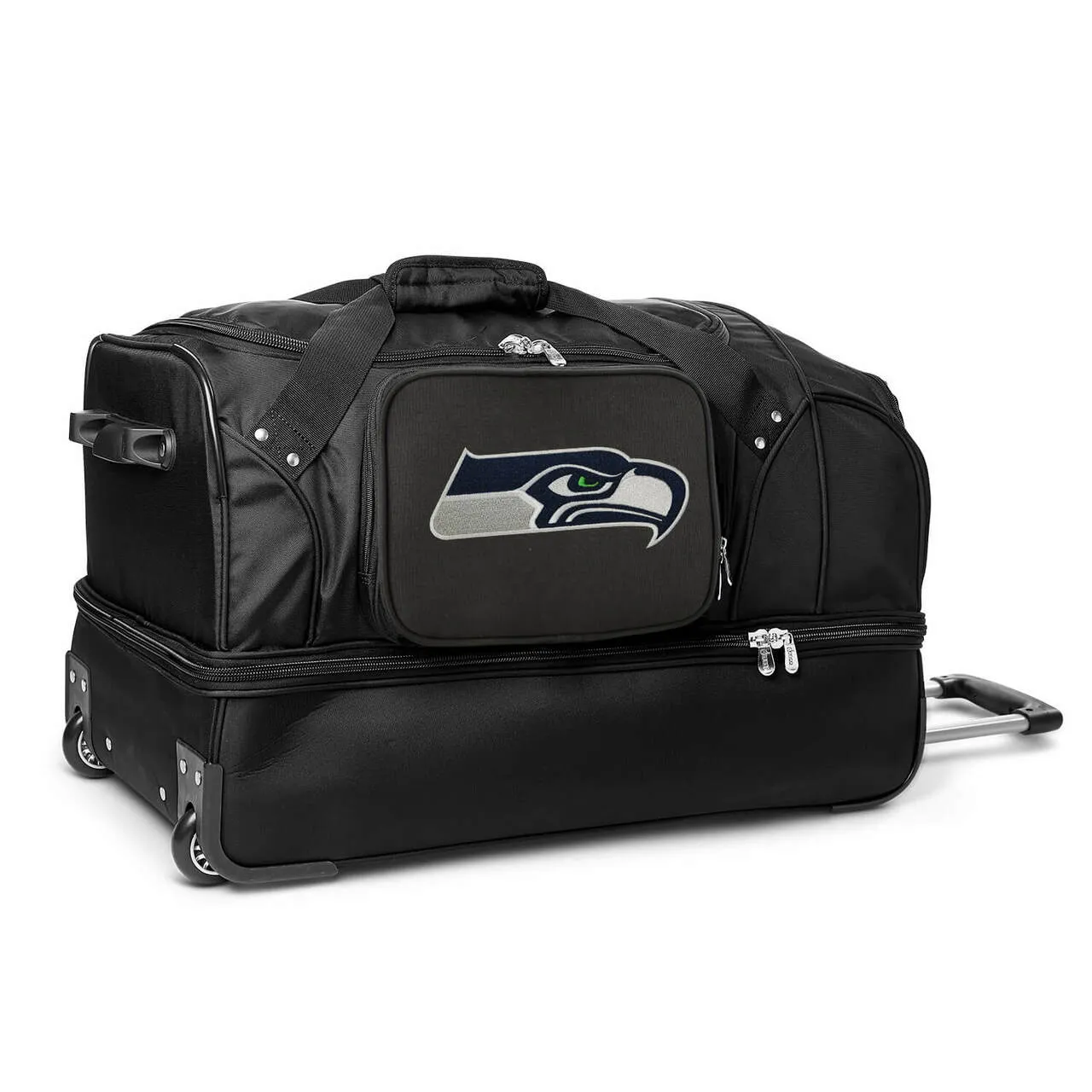 Seattle Seahawks 27" Black Rolling Drop Bottom Duffel