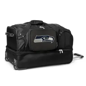 Seattle Seahawks 27" Black Rolling Drop Bottom Duffel