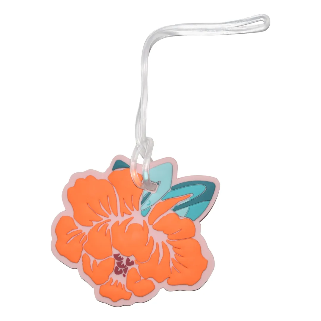 Silicone Luggage Tag Orange Flower