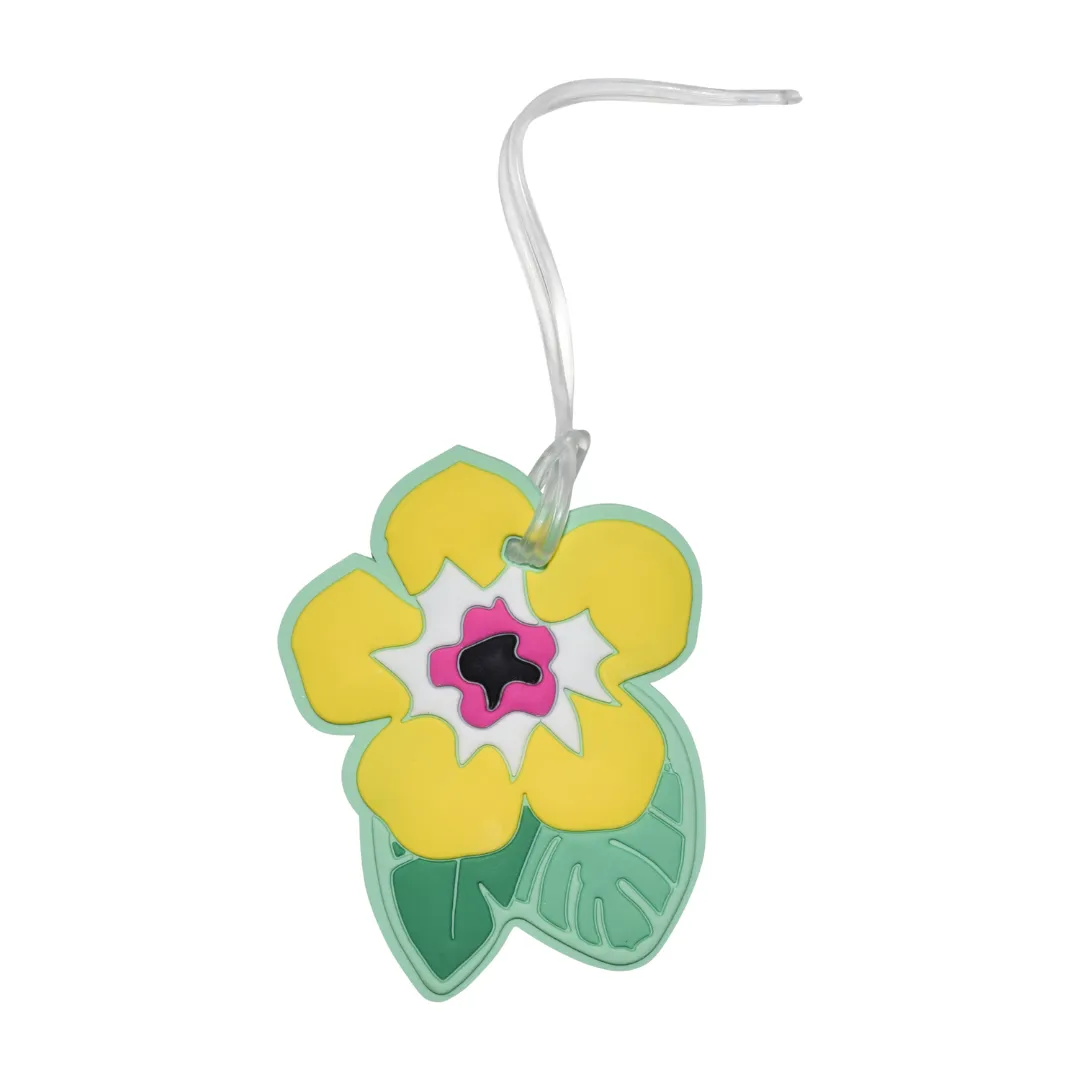 Silicone Luggage Tag Yellow Flower