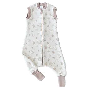 SILK/MERINO WOOL SLEEP SACK WITH OPEN LEGS - pale sand