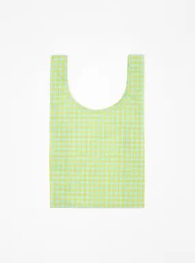 Standard Baggu Tote Bag Mint Green Pixel Gingham