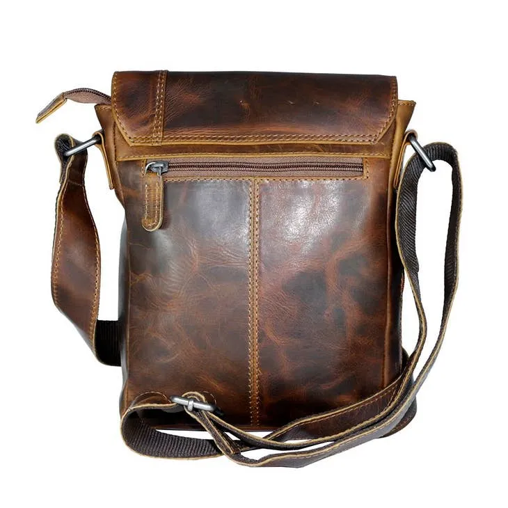 Susan Women's Waxed Leather Crossbody Bag Brown