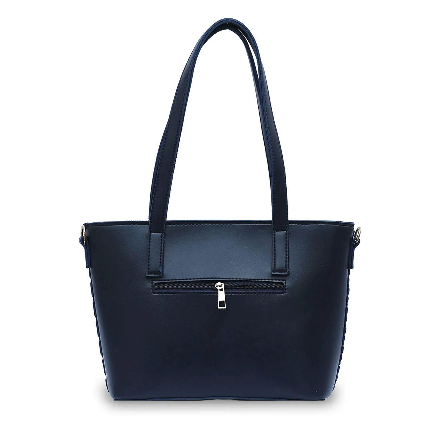 Textured Tote Blue 3Pc Set