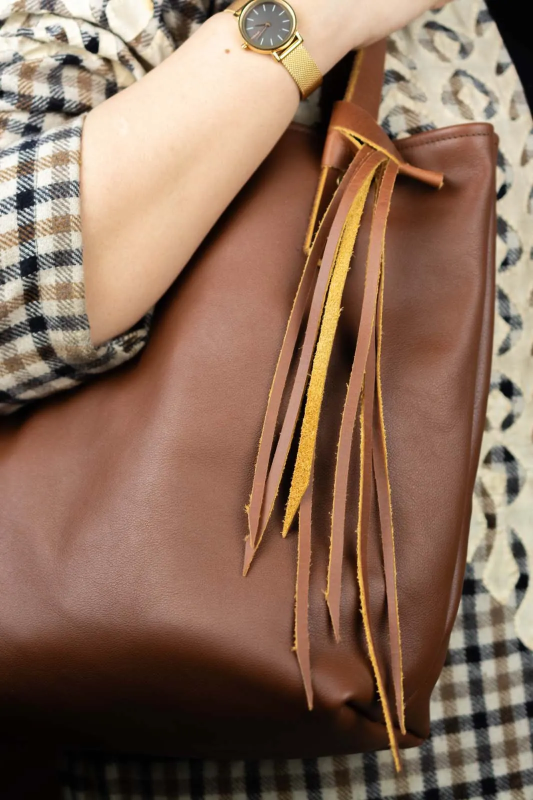 The Julie - Chocolate Brown Leather Tote Bag