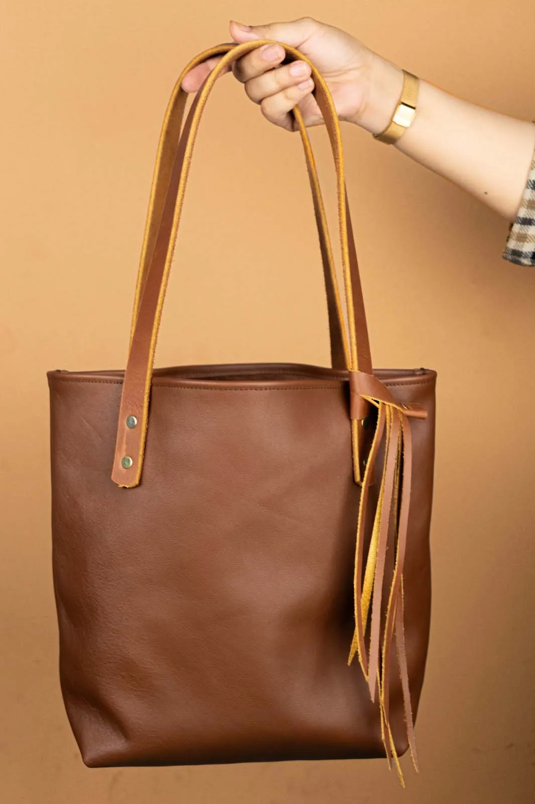 The Julie - Chocolate Brown Leather Tote Bag