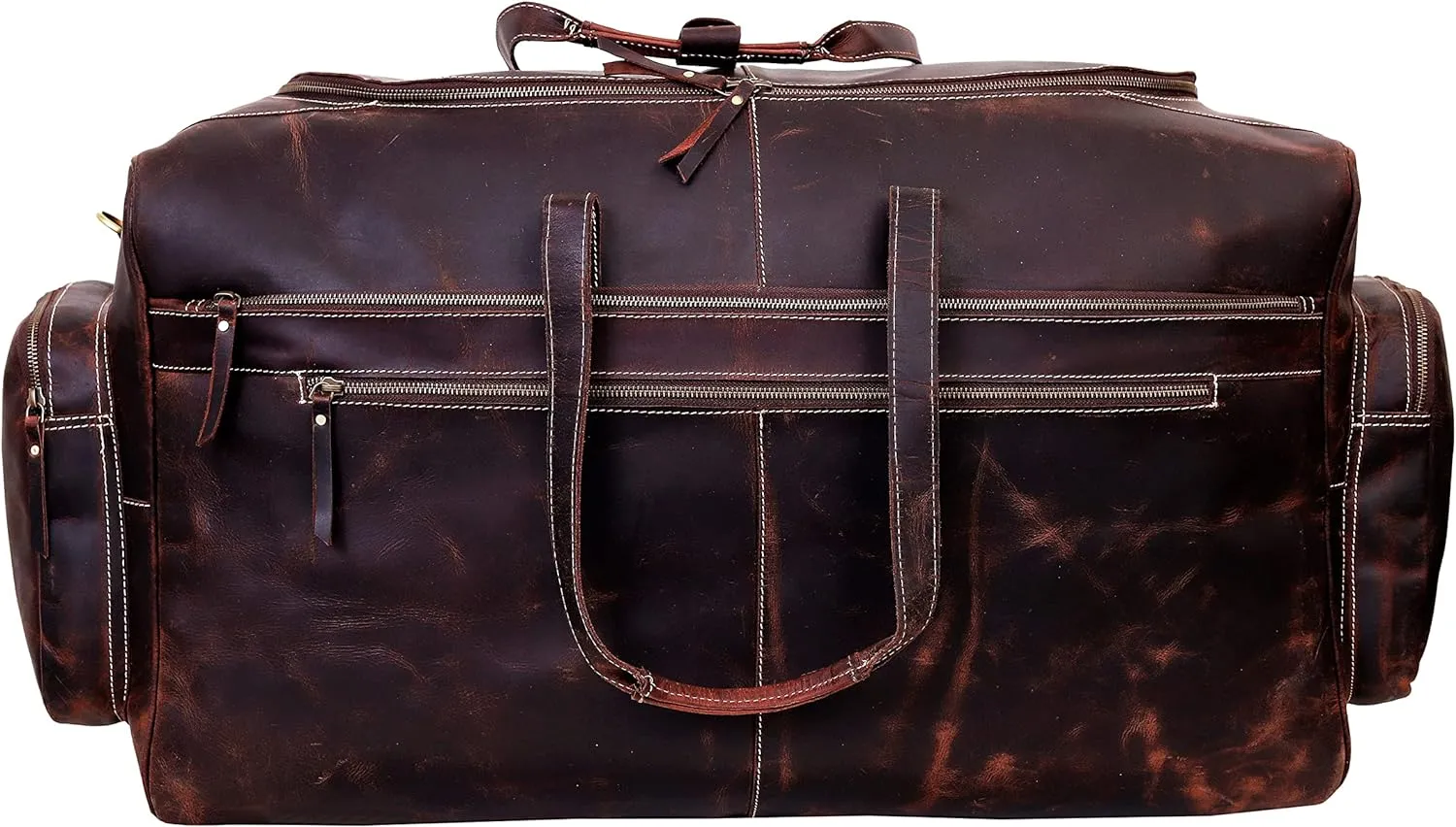 Ultimate 28-Inch Vintage Leather Men's Travel Duffel: The Ideal Overnight Gym, Sports, and Weekend Companion