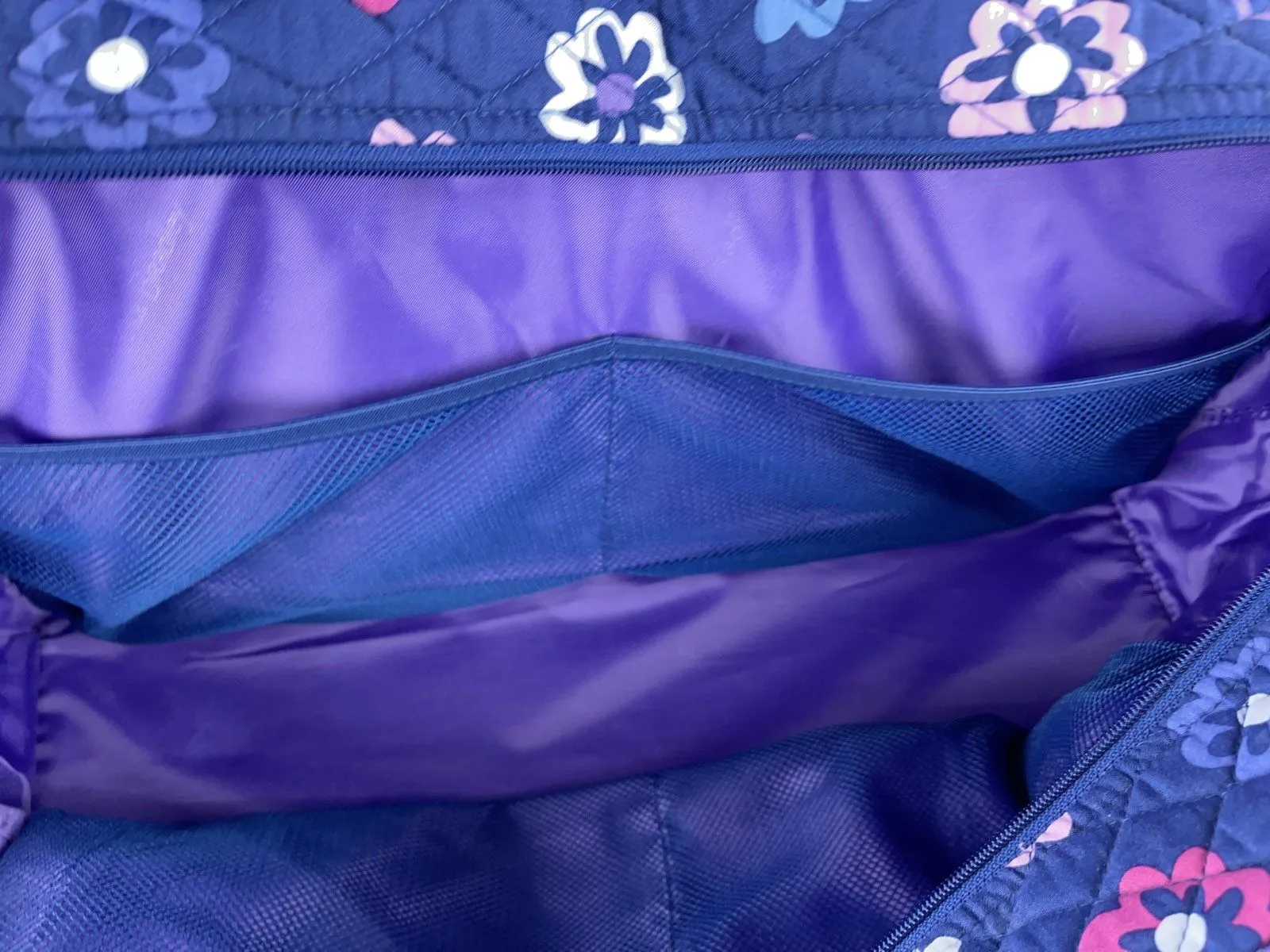 Vera Bradley Grand Traveler Duffle Blue Purple Pink Ellie Flowers