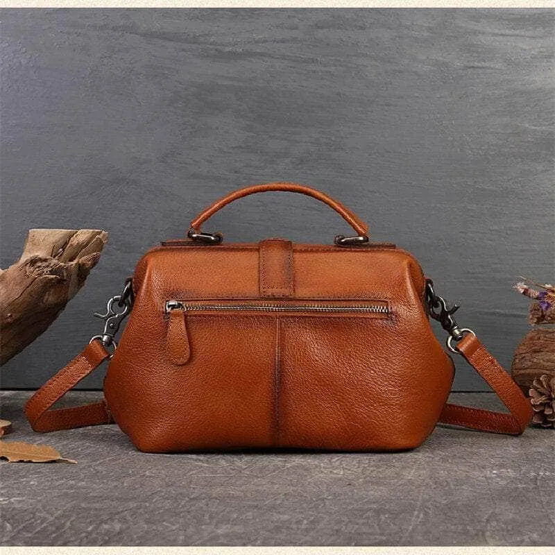 Vintage Genuine Leather Small Women Handbag