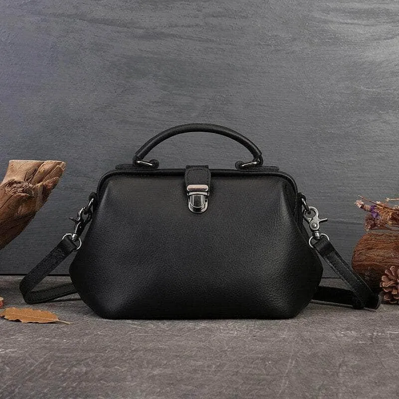 Vintage Genuine Leather Small Women Handbag