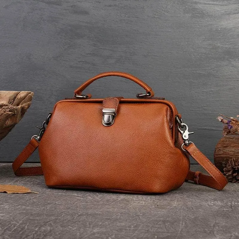 Vintage Genuine Leather Small Women Handbag