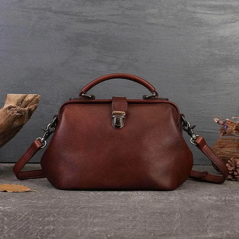 Vintage Genuine Leather Small Women Handbag