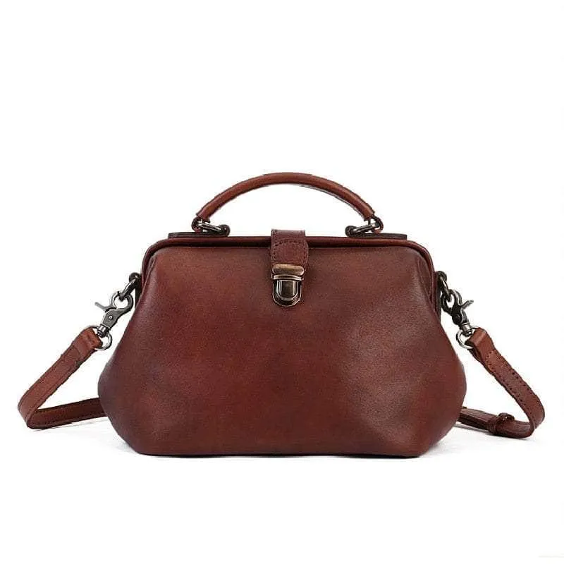 Vintage Genuine Leather Small Women Handbag