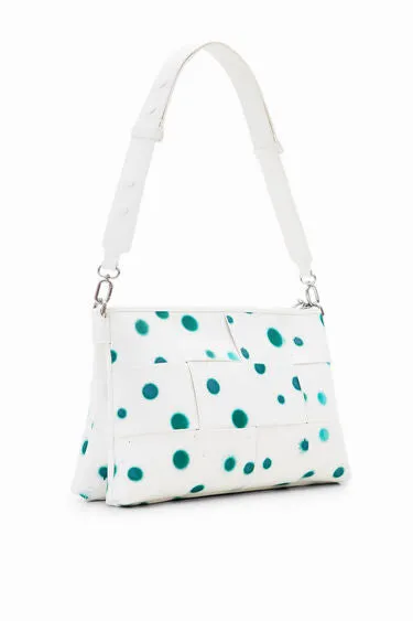 Woven Droplets Crossbody - White