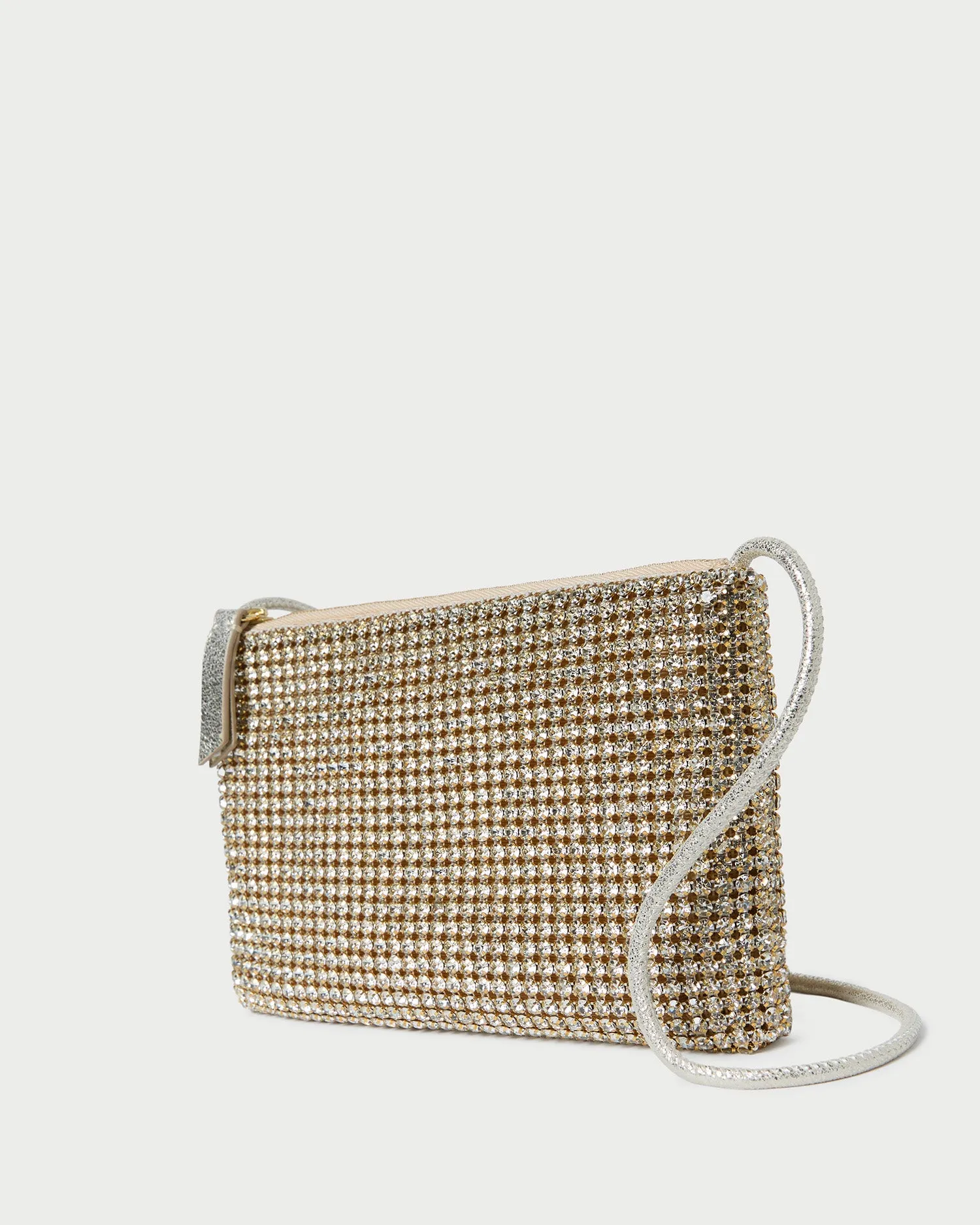 Yasmine Gold Diamanté Flat Pouch