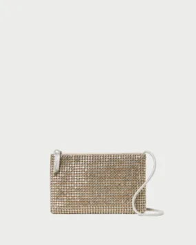 Yasmine Gold Diamanté Flat Pouch