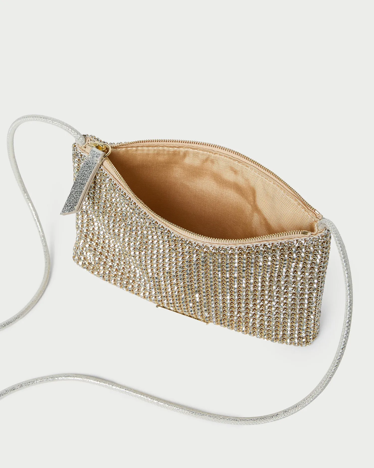 Yasmine Gold Diamanté Flat Pouch