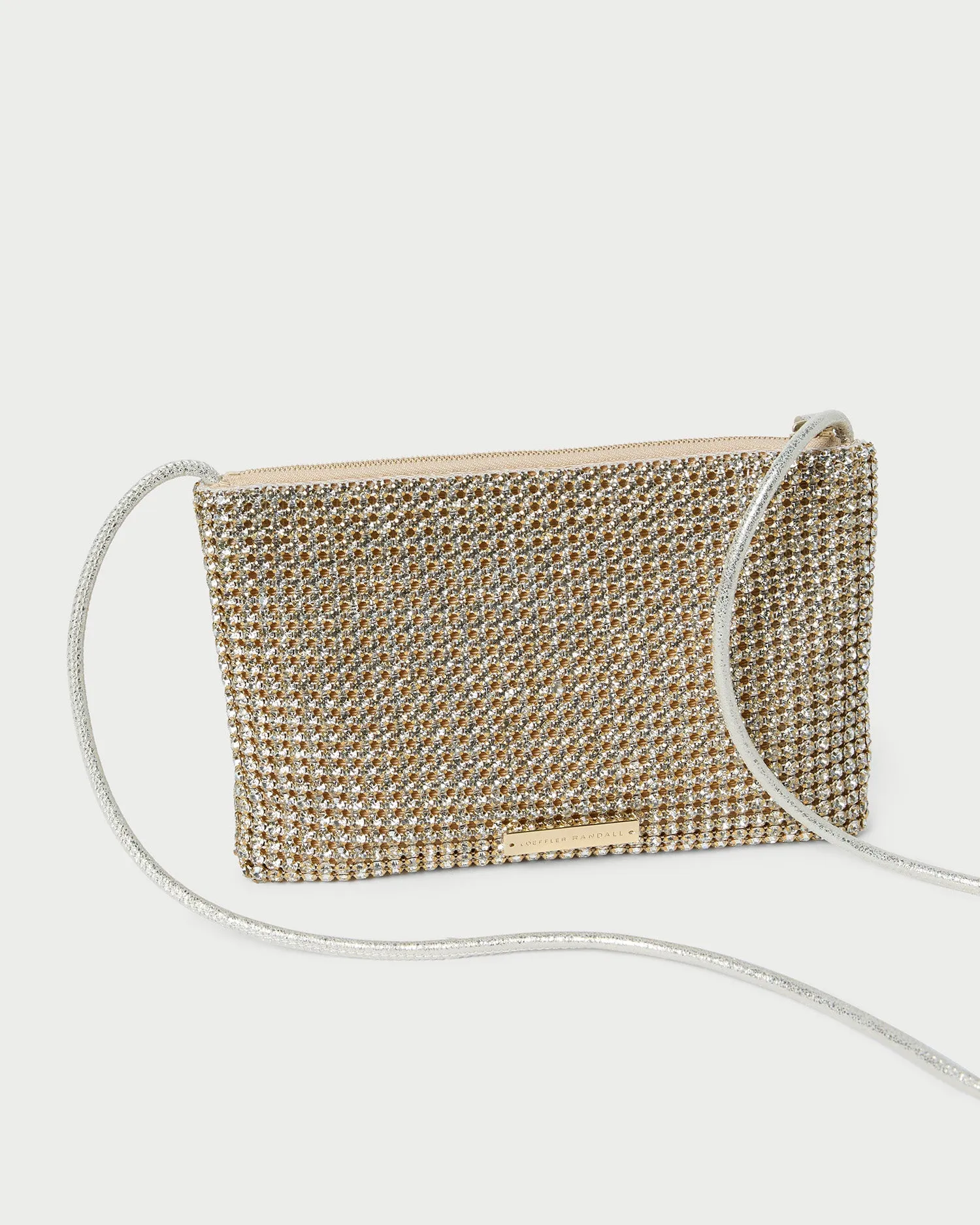 Yasmine Gold Diamanté Flat Pouch